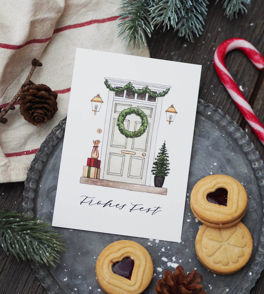 „Weihnachtstür“ Postkarte