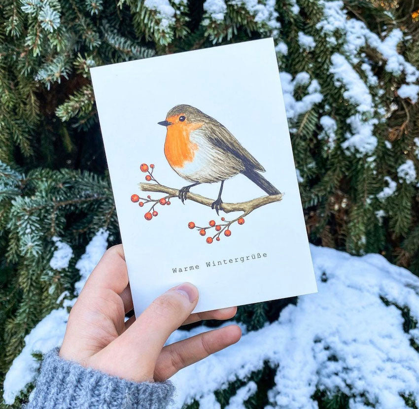 „Wintervogel“ Postkarte