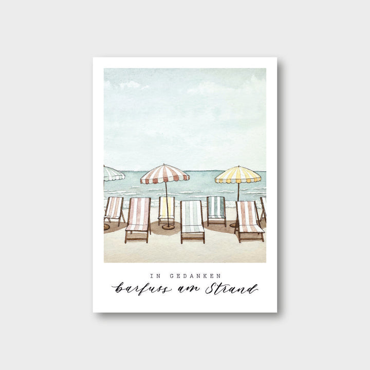 „Barfuss am Strand“ Postkarte