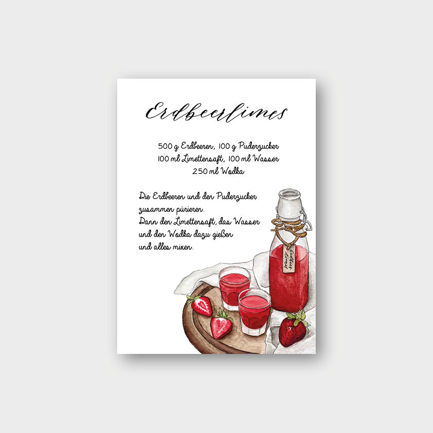 „Erdbeerlimes“ Postkarte