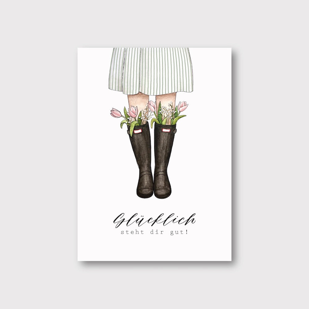 „Gummistiefel“ Postkarte