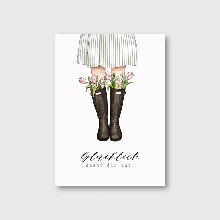 „Gummistiefel“ Postkarte
