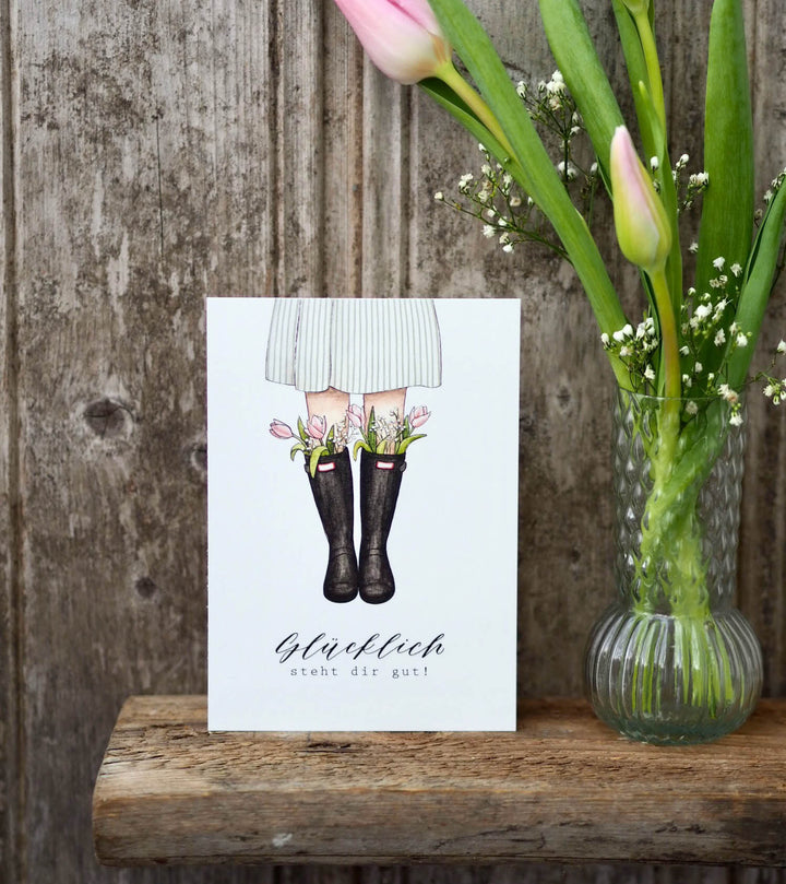 „Gummistiefel“ Postkarte