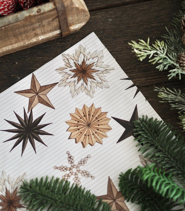 „Papiersterne“ Geschenkpapier
