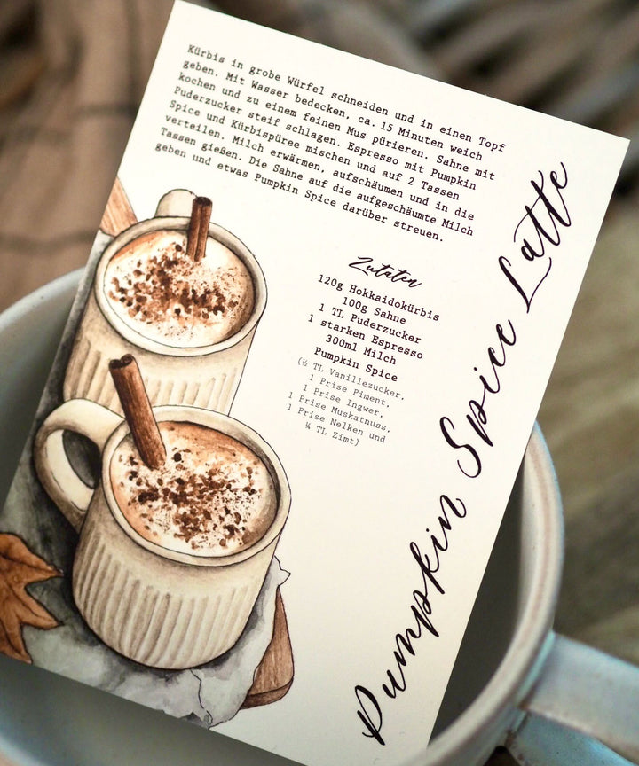 „Pumpkin Spice Latte“ Postkarte