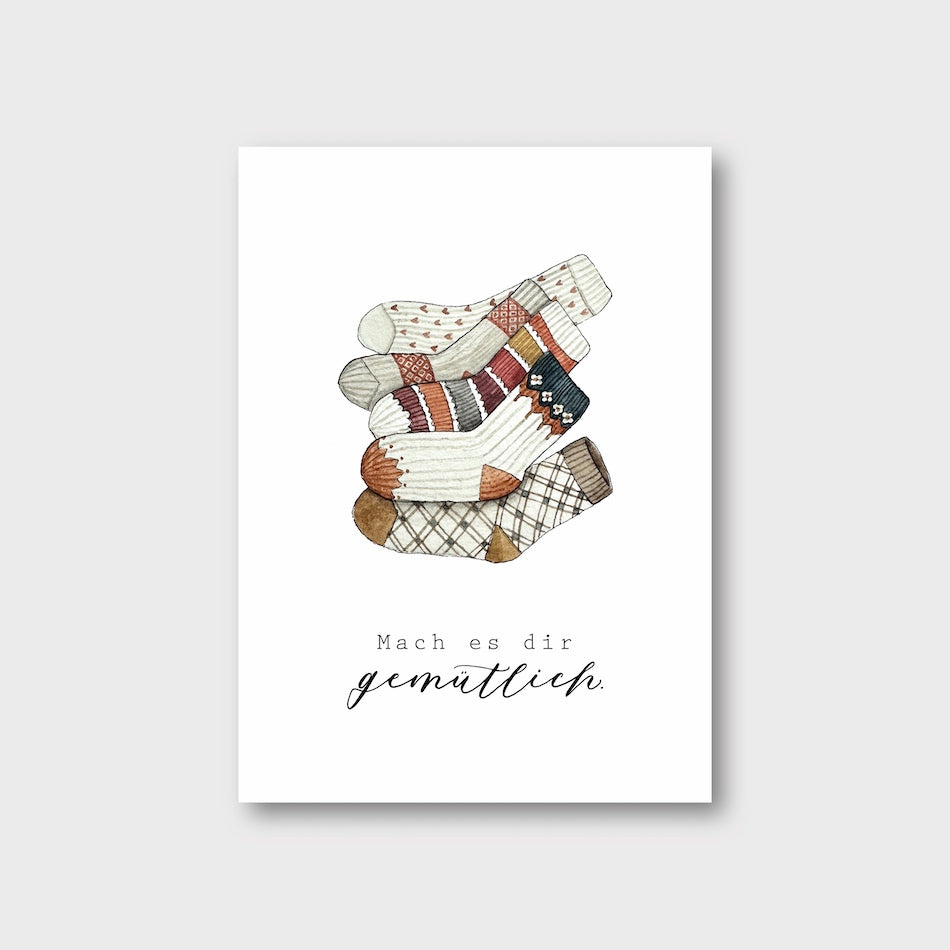„Stricksocken“ Postkarte