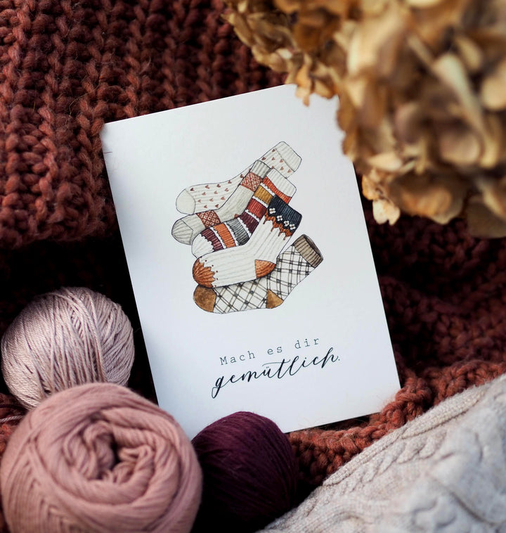 „Stricksocken“ Postkarte