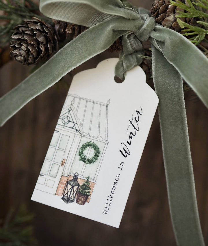 „Winterliches Gewächshaus“ Geschenkanhänger